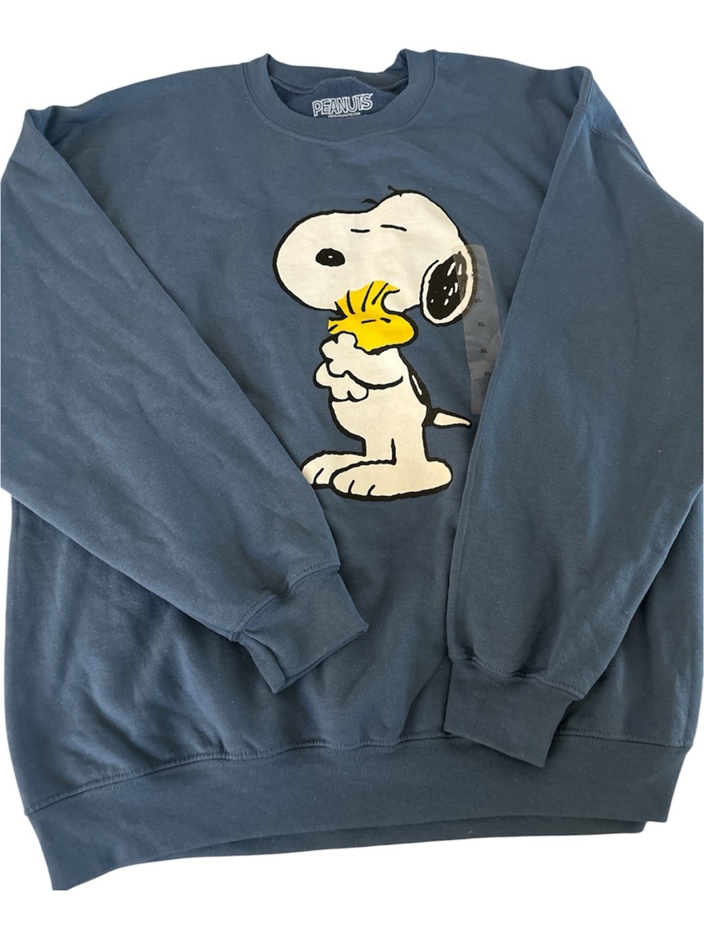 Peanuts Blue Crewneck Sweatshirt with Snoopy & Woodstock Graphic XL New With Tag